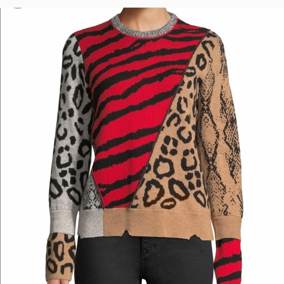 Acrylic Animal Print Patchwork Sweater! - Picture 15 of 16